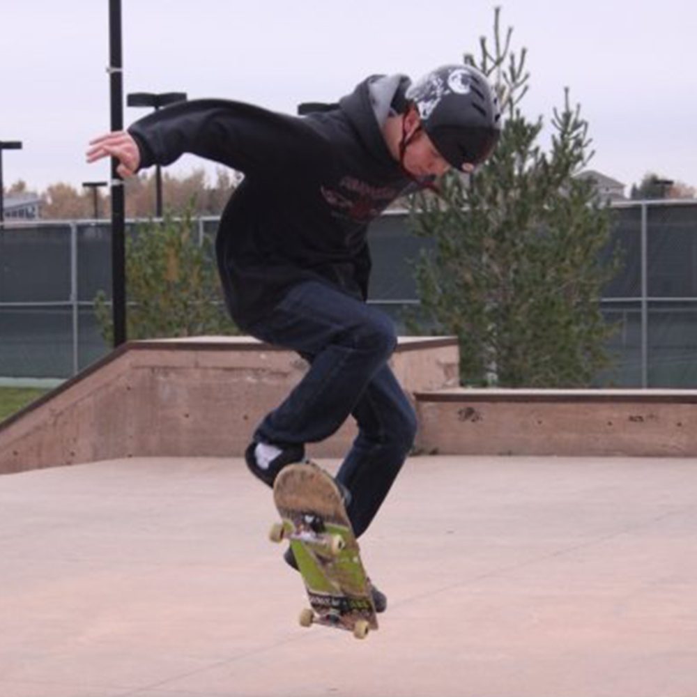 Matthew Osborn skateboarding as a teenager